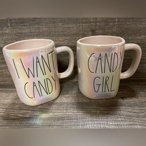 Rae Dunn I WANT CANDY & CANDY GIRL Iridescent Mug Set 🇺🇸